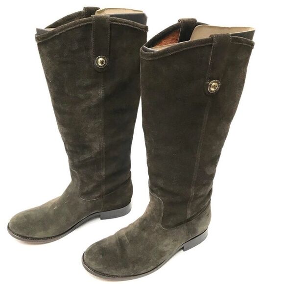 Frye Melissa button knee suede western riding boots 6.5B - Picture 2 of 9